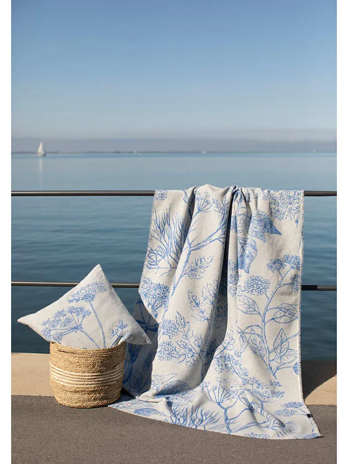 Kissenhülle "Alba - Gräser" in Beige/ Blau