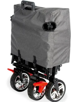 Klappbollerwagen "AddPlus" mit Bremse in Grau - (B)120 x (H)67 x (T)56 cm