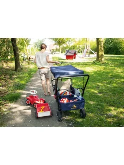 Klappbollerwagen Paxi dlx Comfort mit Bremse in Blau, 134 x 59 x 102 cm