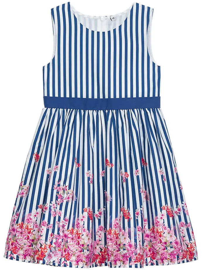 Kleid "Dtabea" in Blau/ Weiß