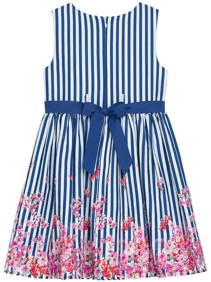 Kleid "Dtabea" in Blau/ Weiß