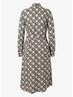 Kleid in Beige/ Dunkelbraun