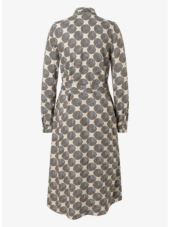 Kleid in Beige/ Dunkelbraun