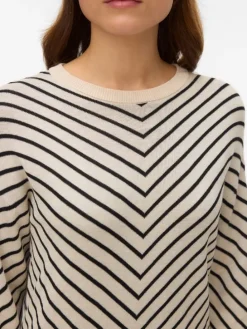 Kleid in Beige/ Schwarz