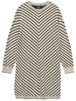 Kleid in Beige/ Schwarz