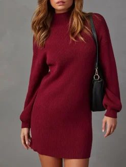 Kleid in Bordeaux