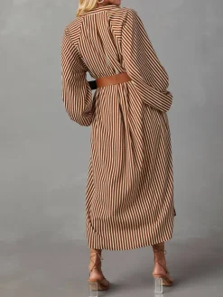 Kleid in Braun/ Creme