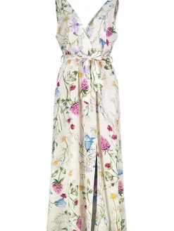 Kleid in Creme/ Bunt