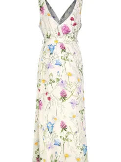Kleid in Creme/ Bunt