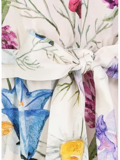 Kleid in Creme/ Bunt