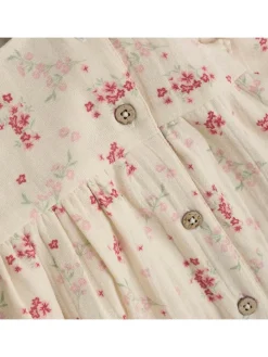 Kleid in Creme/ Pink