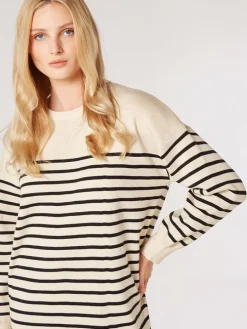 Kleid in Creme/ Schwarz