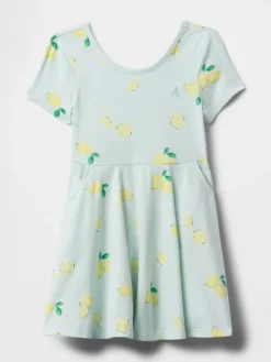 Kleid in Hellblau/ Gelb/ Grün