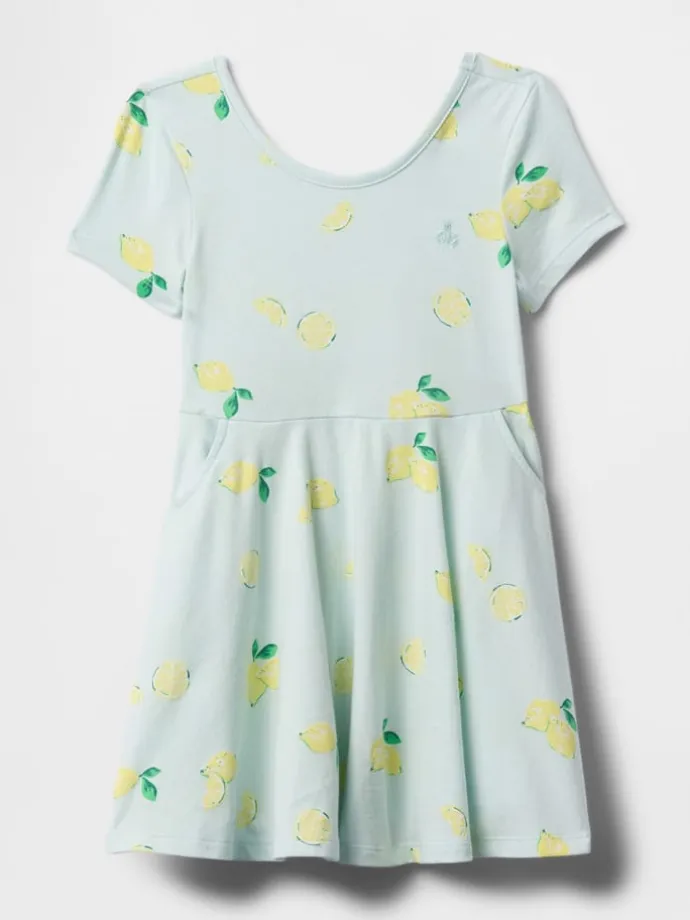 Kleid in Hellblau/ Gelb/ Grün