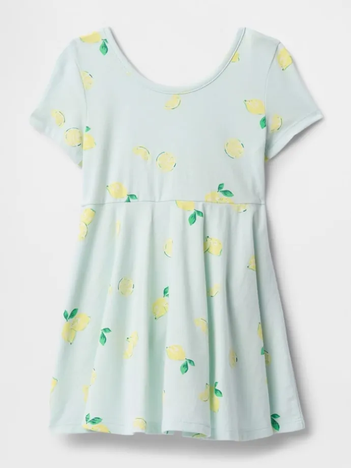 Kleid in Hellblau/ Gelb/ Grün