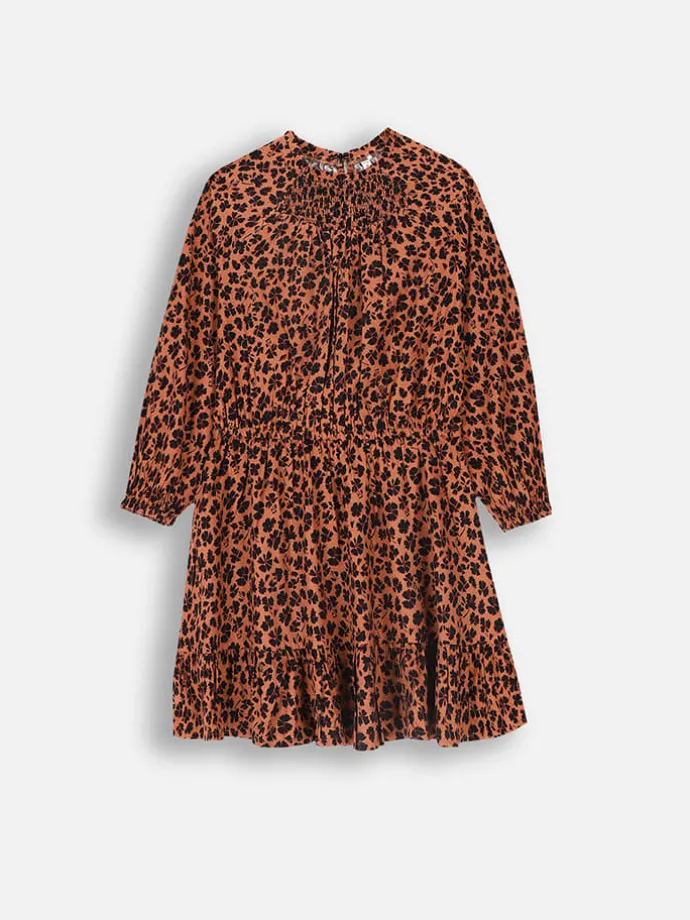 Kleid in Hellbraun/ Schwarz