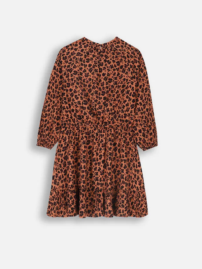 Kleid in Hellbraun/ Schwarz