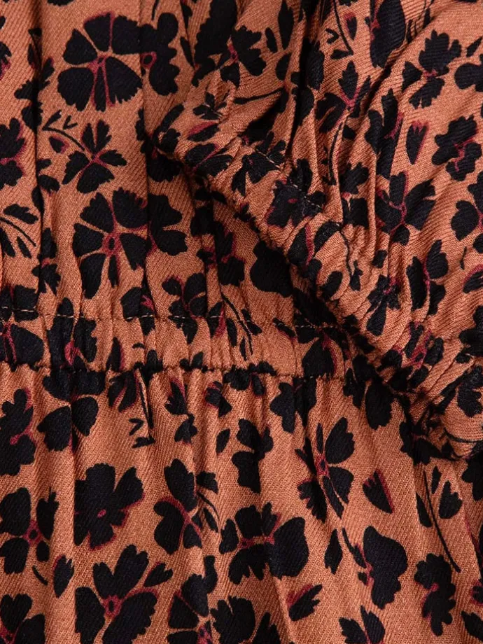 Kleid in Hellbraun/ Schwarz