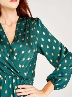 Kleid in Petrol/ Gold
