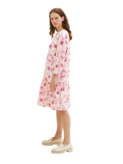 Kleid in Pink/ Creme