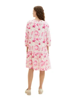 Kleid in Pink/ Creme
