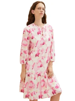 Kleid in Pink/ Creme