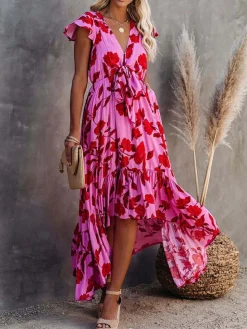 Kleid in Rosa/ Rot