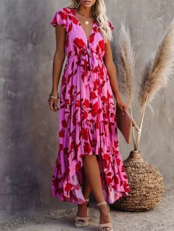 Kleid in Rosa/ Rot