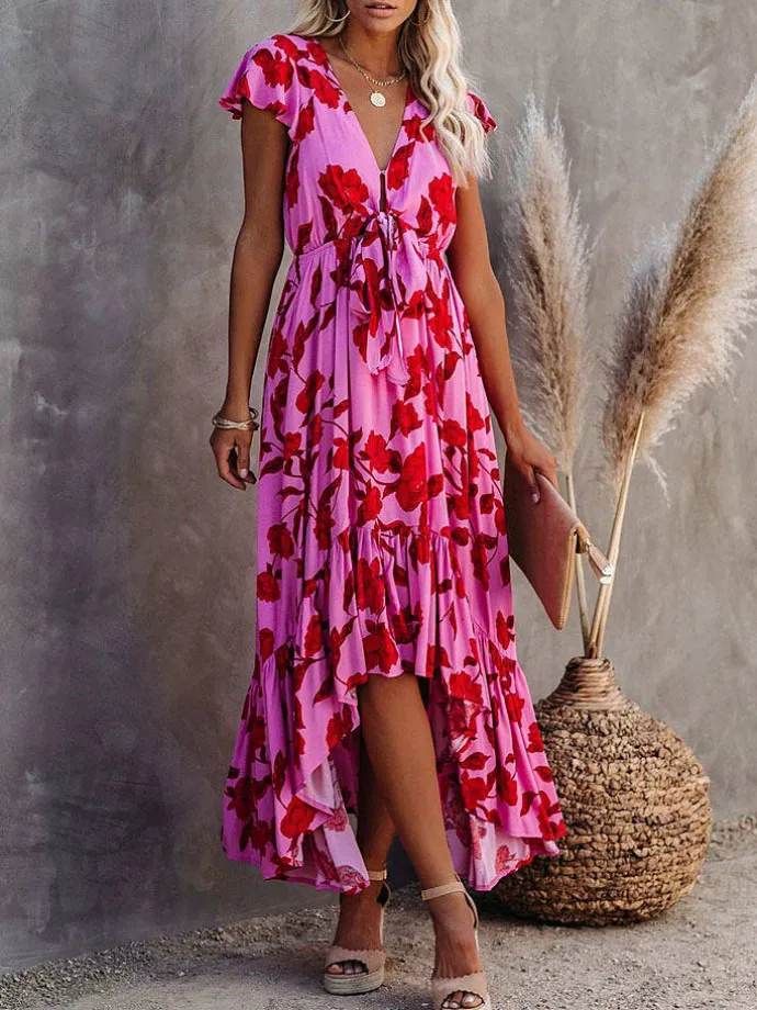 Kleid in Rosa/ Rot