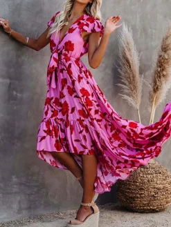 Kleid in Rosa/ Rot