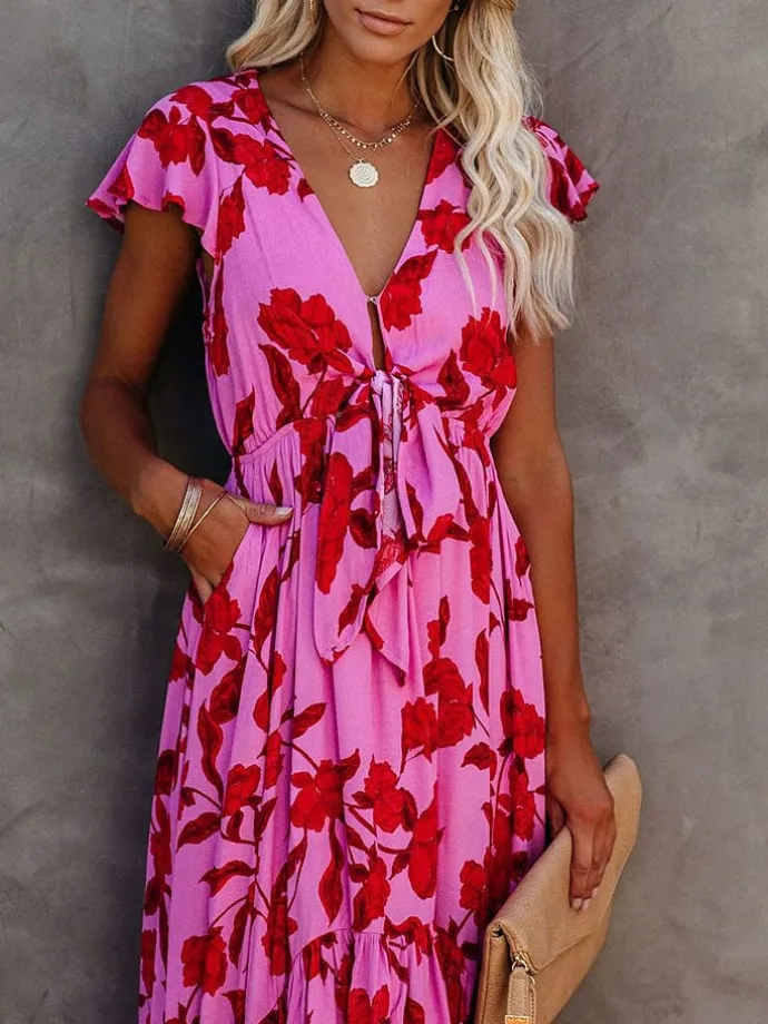 Kleid in Rosa/ Rot