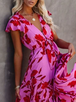 Kleid in Rosa/ Rot