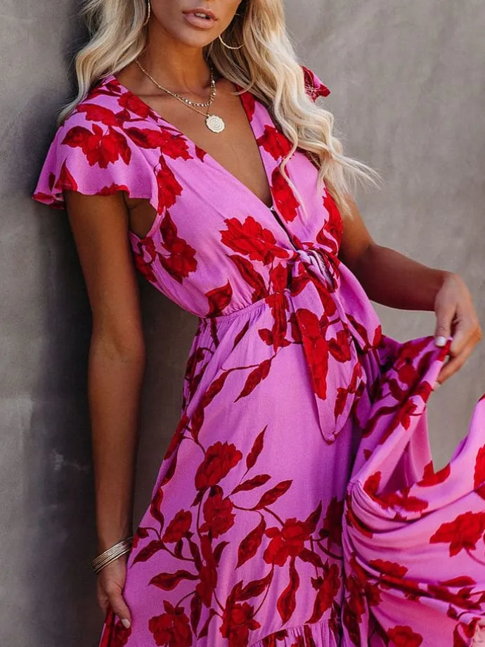 Kleid in Rosa/ Rot