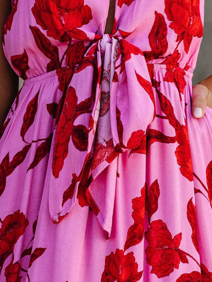 Kleid in Rosa/ Rot