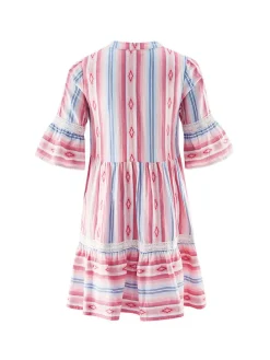 Kleid in Rosa/ Weiß/ Blau