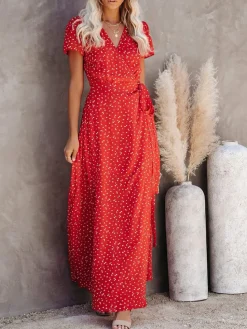 Kleid in Rot/ Weiß