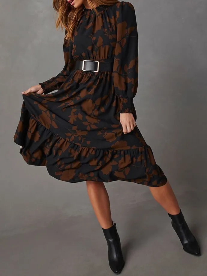 Kleid in Schwarz/ Braun