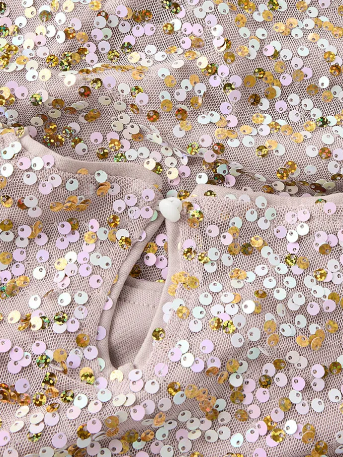 Kleid "Prullas" in Beige/ Gold/ Rosa