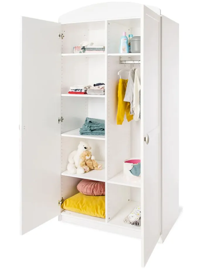 Kleiderschrank "Laura" in Weiß - (B)90 x (H)191 x (T)54 cm