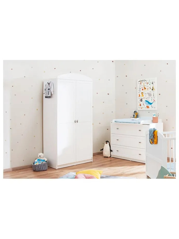 Kleiderschrank "Laura" in Weiß - (B)90 x (H)191 x (T)54 cm