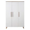 Kleiderschrank Ole 3-türig weiß mit Softclose, 6 Böden
