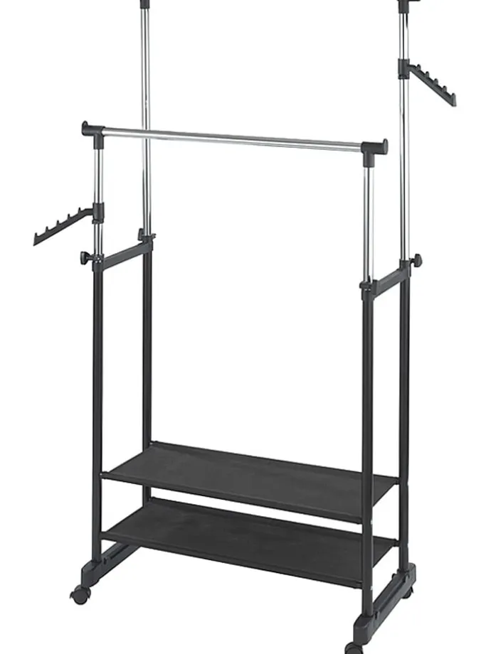 Kleiderstange "All In" in Schwarz/ Chrom - (B)89,5 x (H)169 x (T)43 cm