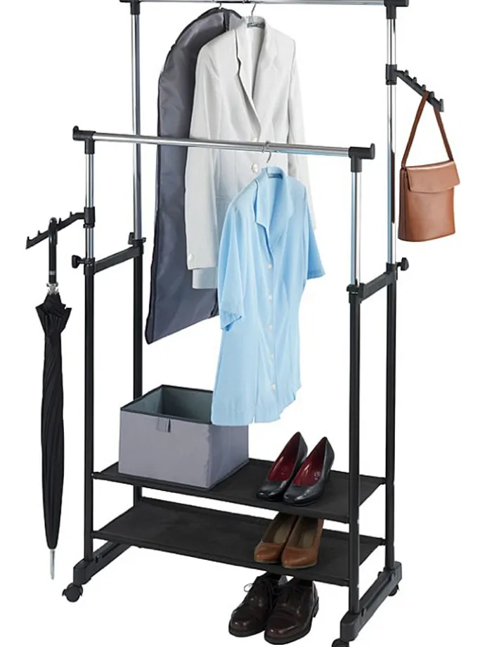 Kleiderstange "All In" in Schwarz/ Chrom - (B)89,5 x (H)169 x (T)43 cm