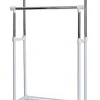 Kleiderständer in Chrom/ Weiß - (B)134 x (H)168 x (T)44 cm