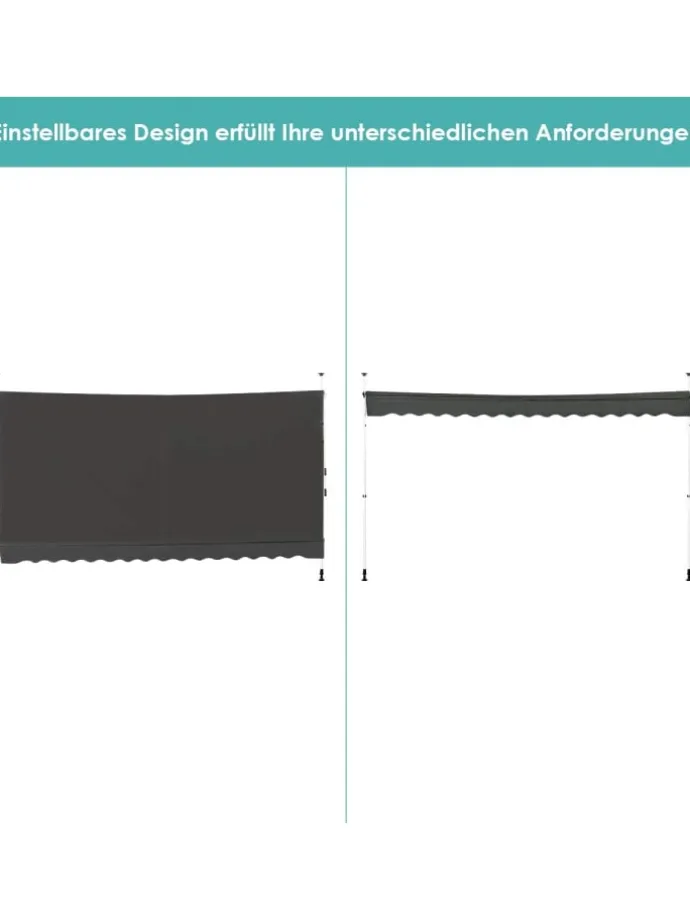Klemmmarkise 350 cm in Grau
