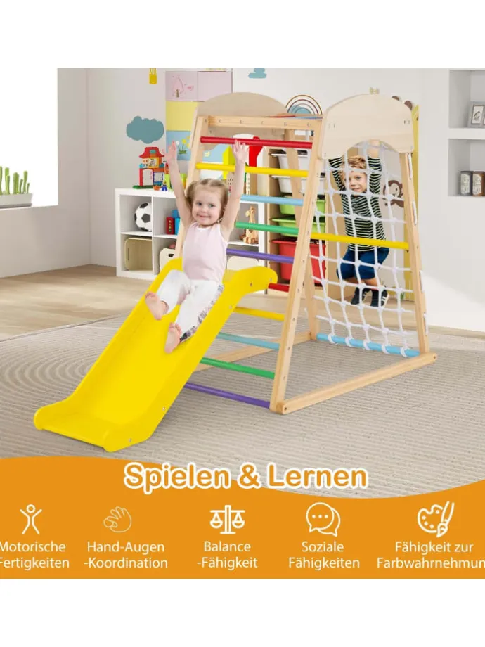 Klettergerüst Indoor 4 in 1 in Bunt