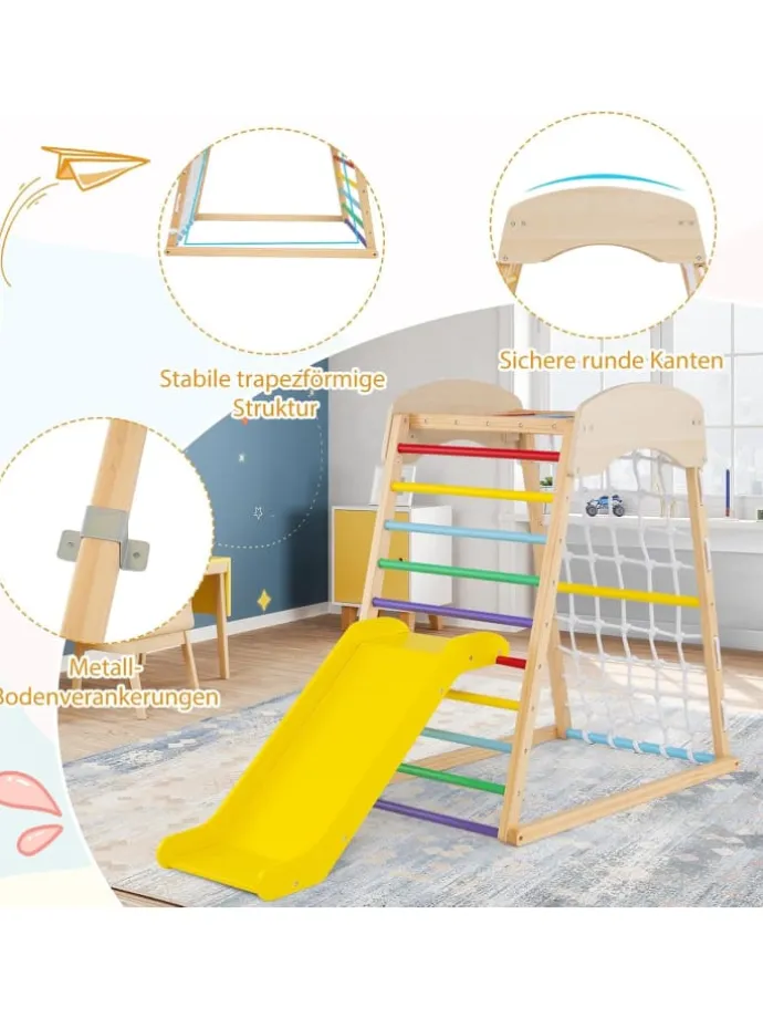 Klettergerüst Indoor 4 in 1 in Bunt