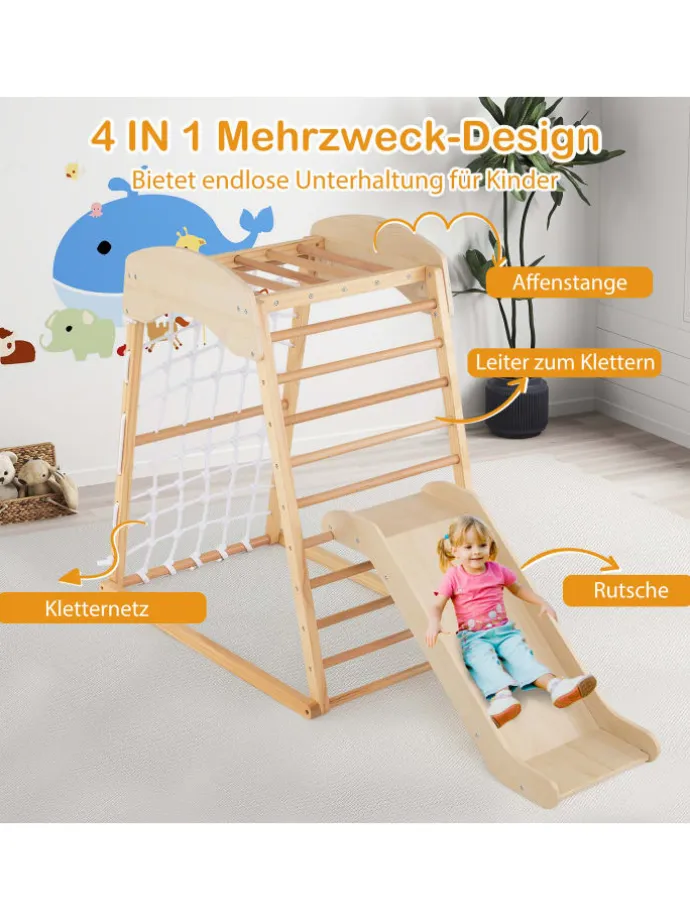 Klettergerüst Indoor 4 in 1 in Beige