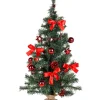 Künstlicher Weihnachtsbaum mit LEDs in Grün - (H)75 cm