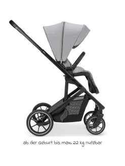 Kombi-Kinderwagen Juntos bis 22 kg belastbar in grau,schwarz